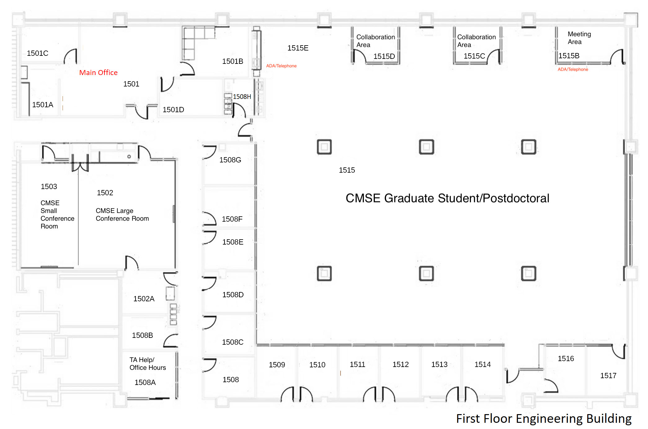 CMSE Department 1st Floor Map