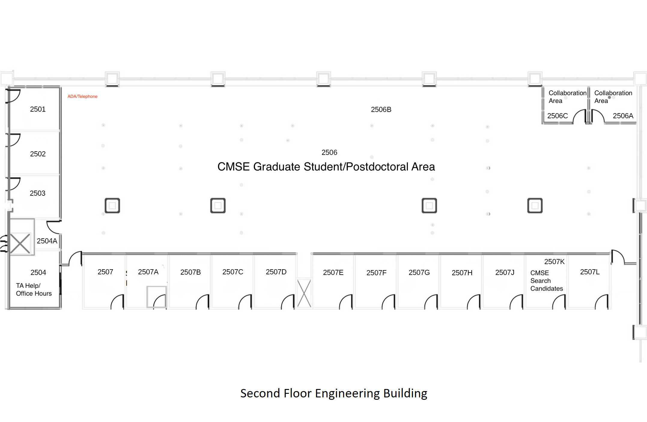 CMSE Department 2nd Floor Map